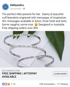 Facebook Ad copy story telling